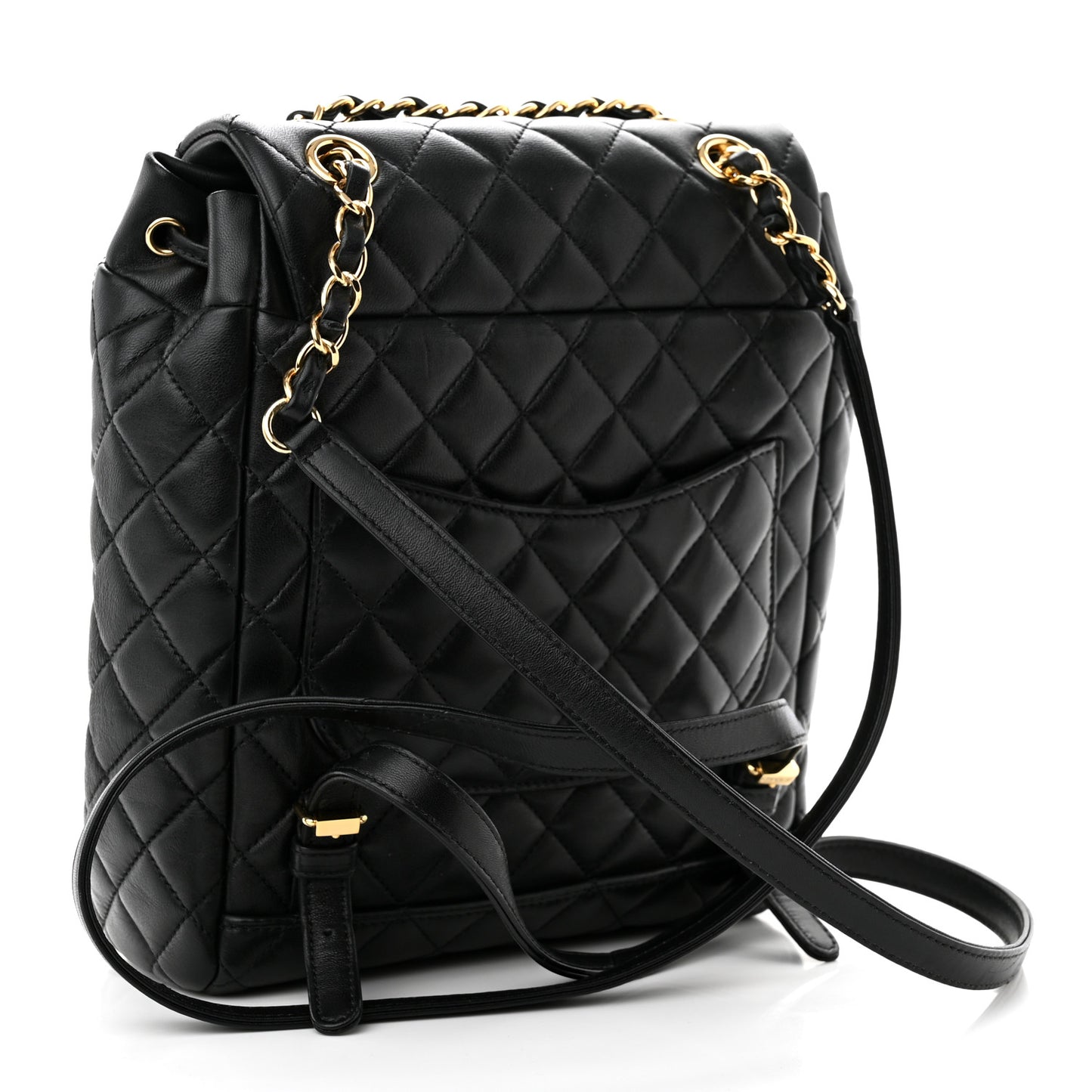 Lambskin Quilted Small Urban Spirit Backpack Black