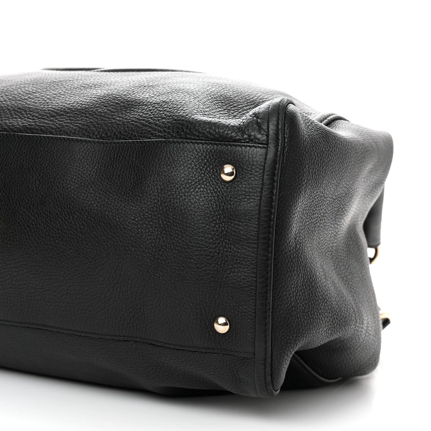 Pebbled Calfskin Large Soho Shoulder Bag Black