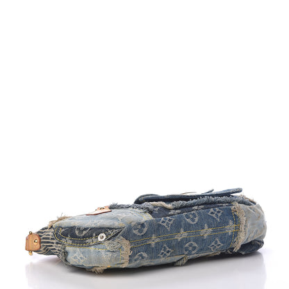 Louis Vuitton Denim Patchwork Pouchy Blue 4 of 13