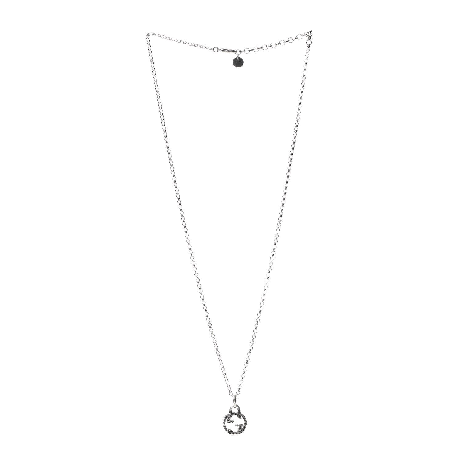 Gucci Sterling Silver Interlocking G Pendant Necklace 3 of 6