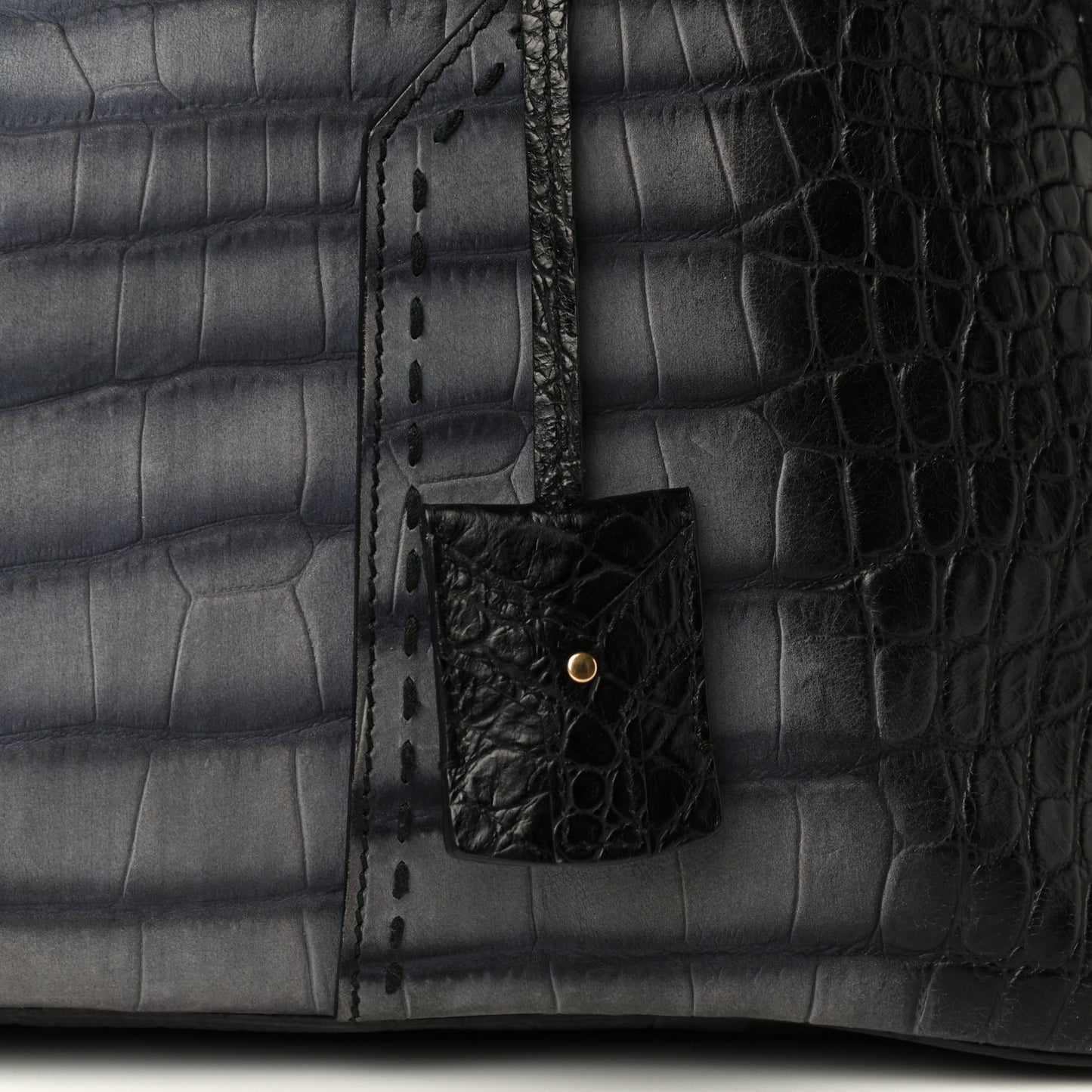 Nubuck Crocodile Embossed Large Muse Grey