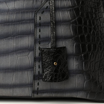 Saint Laurent Nubuck Crocodile Embossed Large Muse Grey 9 of 14