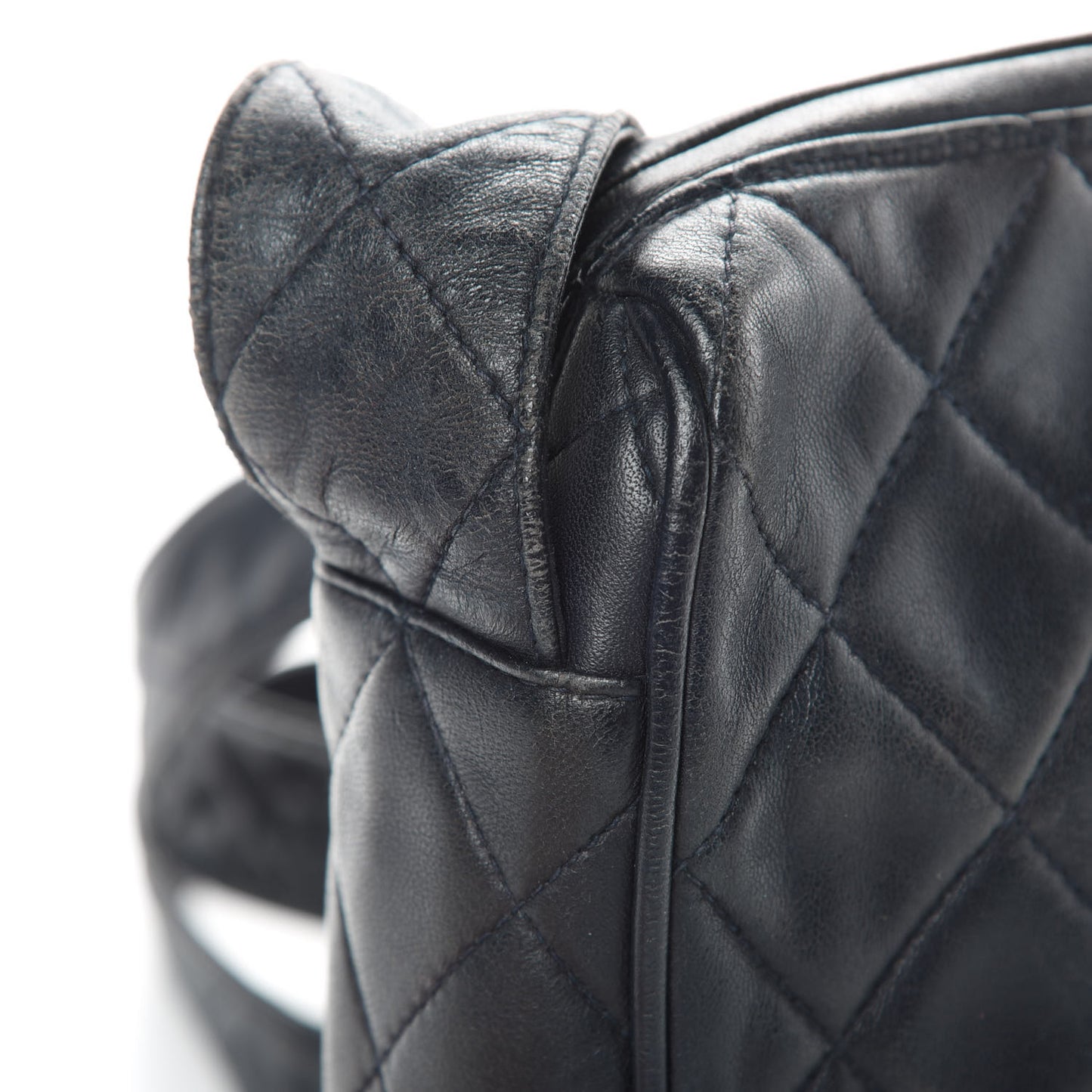 Lambskin Quilted CC Shoulder Bag Navy