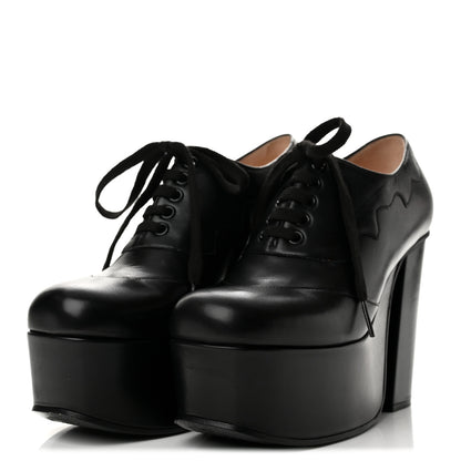 Gucci Malaga Kid Otis Lace Up Platform Pumps 36.5 Black 4 of 11