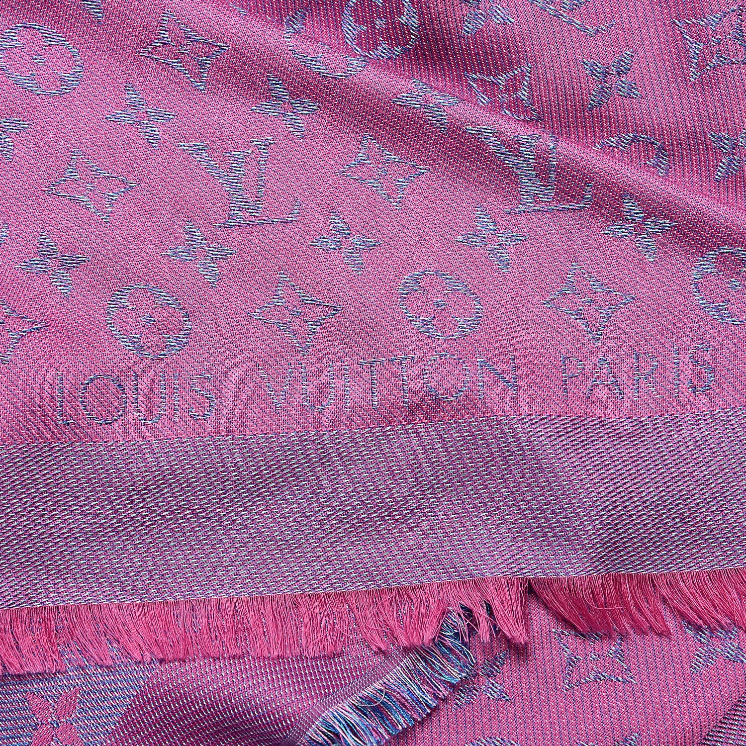 Louis Vuitton Wool Silk Monogram Rainbow Shawl Rose Corail 3 of 4