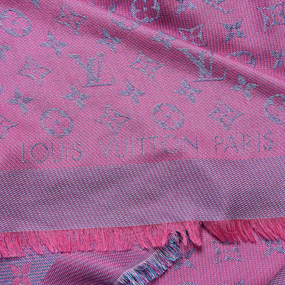 Louis Vuitton Wool Silk Monogram Rainbow Shawl Rose Corail 3 of 4