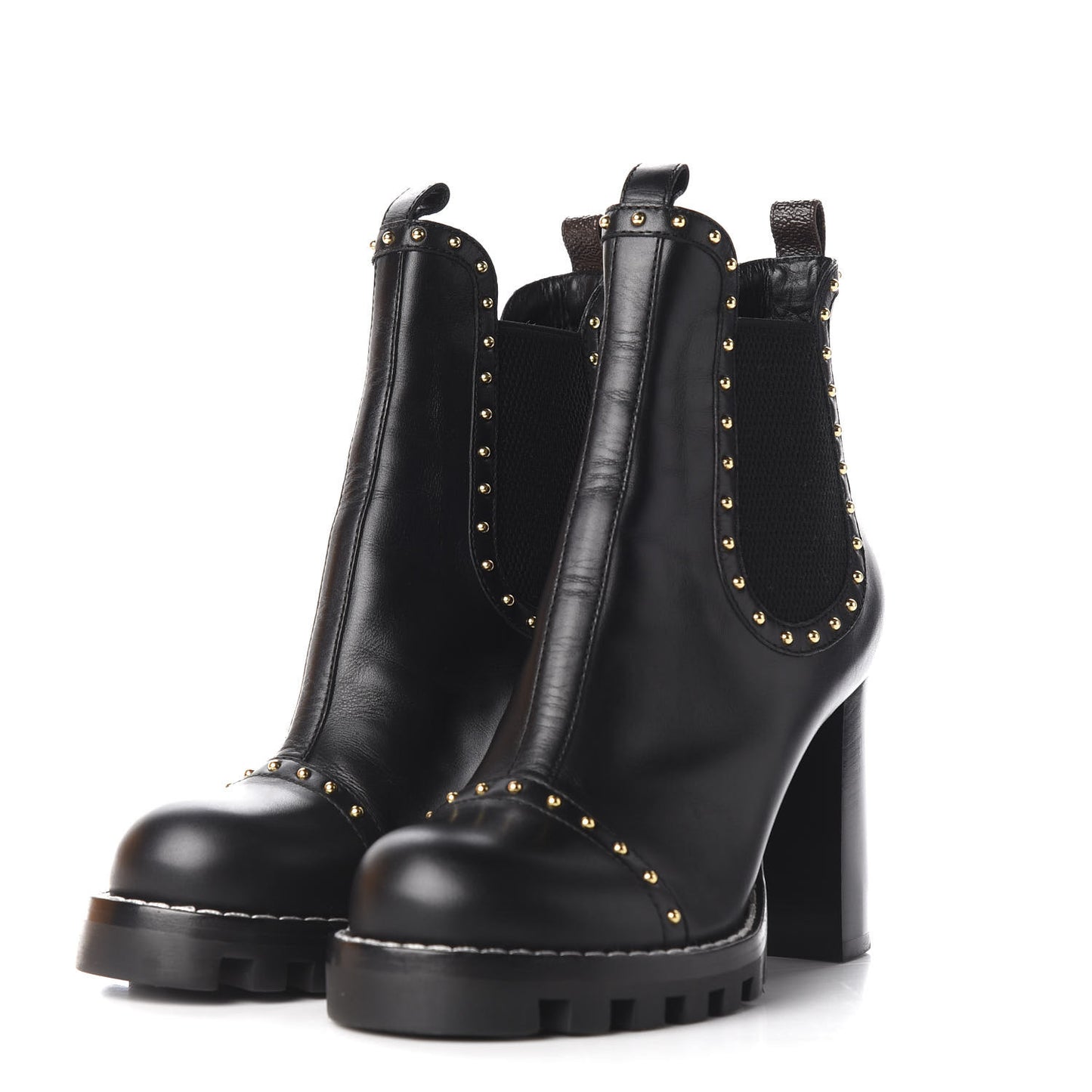 Calfskin Rockabilly Chelsea Ankle Boots 38 Black
