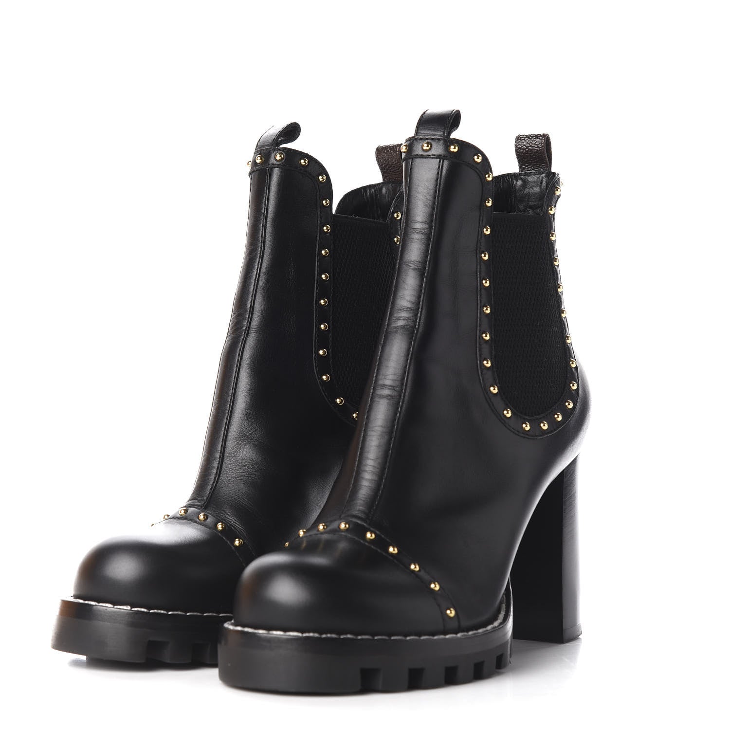 Louis Vuitton Calfskin Rockabilly Chelsea Ankle Boots 38 Black 3 of 10
