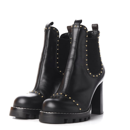 Louis Vuitton Calfskin Rockabilly Chelsea Ankle Boots 38 Black 3 of 10