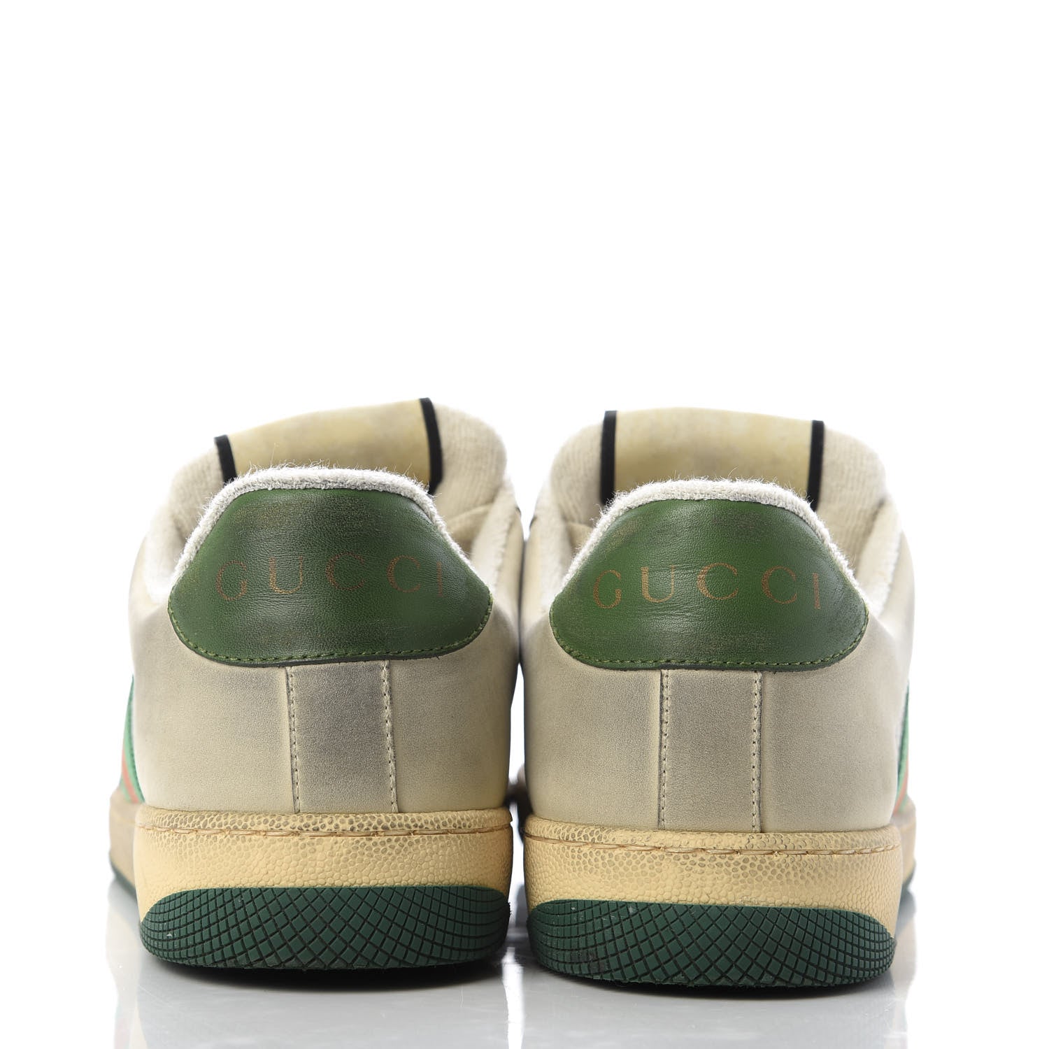 Gucci Nubuck Web Womens Screener Sneakers 39 Dusty Milk New Mystic White Vintage Green 6 of 9