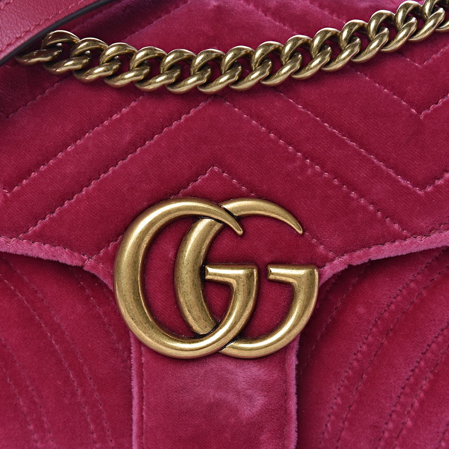 Gucci Velvet Matelasse Small GG Marmont Shoulder Bag Light Raspberry Rose 10 of 10