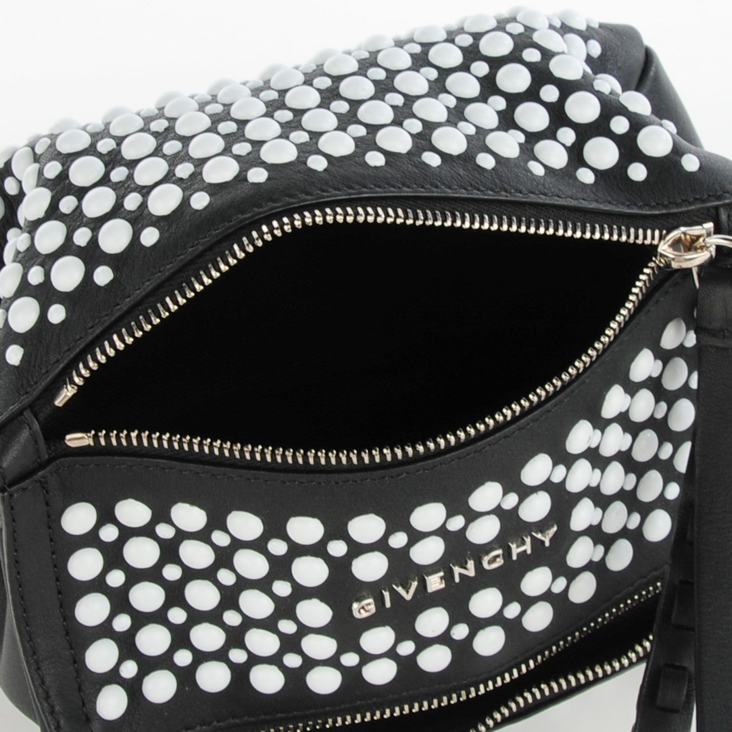 Givenchy Calfskin Studded Pandora Wristlet Black 5 of 7