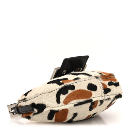 Fendi Calf Hair Leopard Print Croissant White Brown 3 of 12