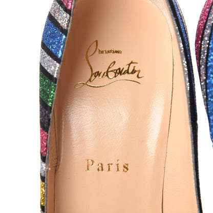 Christian Louboutin Suede Stripyglitter So Kate 120 Pumps 39.5 Multi 7 of 8