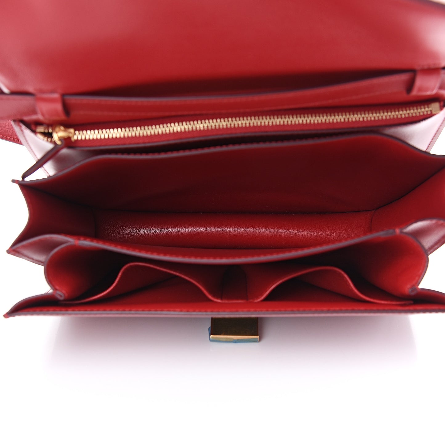 Box Calfskin Medium Classic Box Flap Bag Red