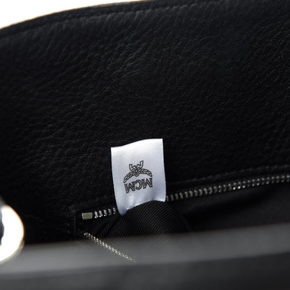 MCM Calfskin Ottomar Monogram Large Essential Tote Black 9 of 11