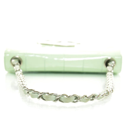 Chanel Patent Stitched Diagonal Flap Bag Light Green 5 of 9