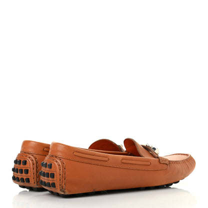 Hermes Supple Calfskin Womens Irving Driving Moccasin Loafers 39 Gold 4 of 8