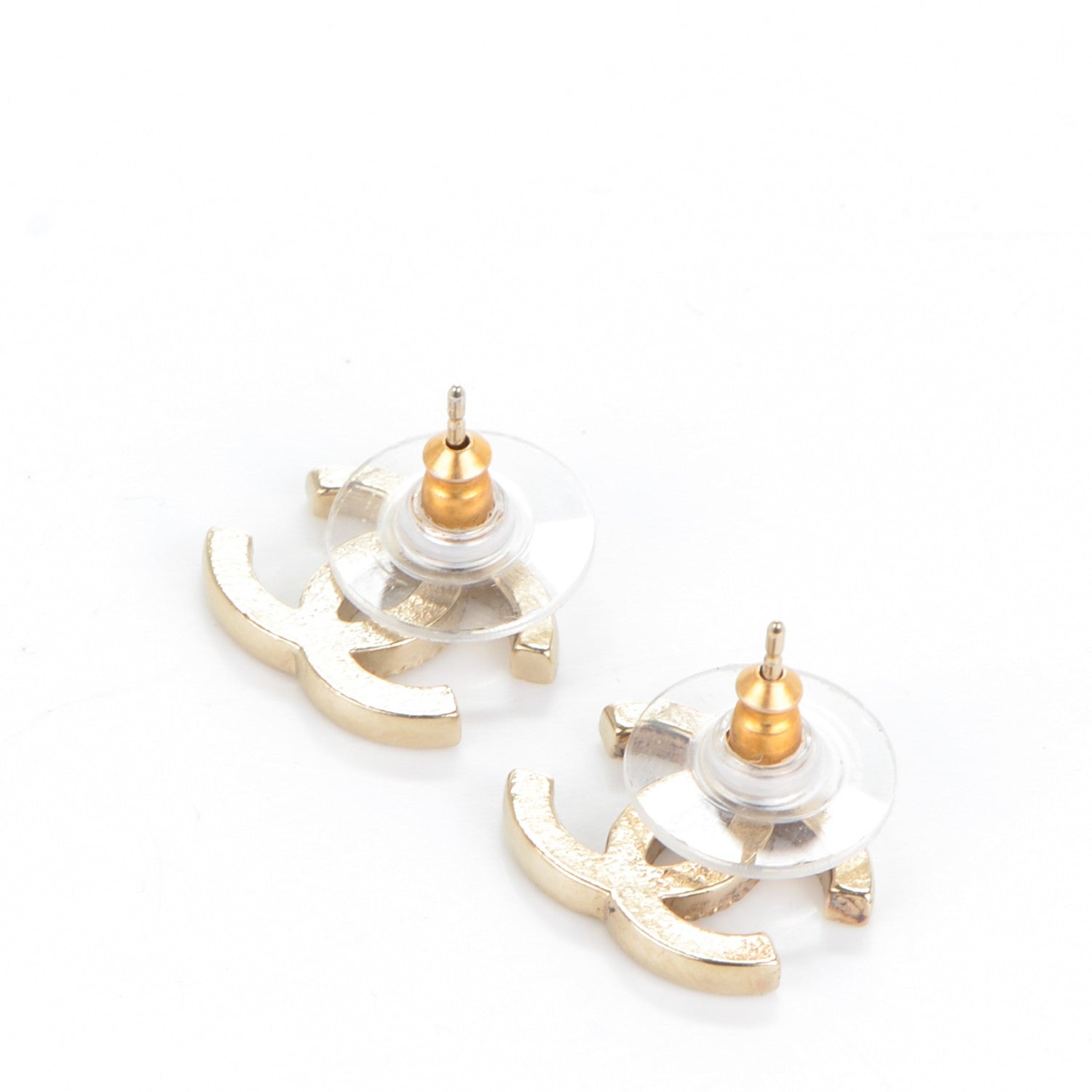 Chanel Crystal CC Earrings Gold 3 of 3