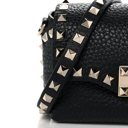 Valentino Garavani Pebbled Calfskin Mini Rockstud Crossbody Bag Black 8 of 14