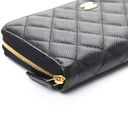 Chanel Caviar Quilted Large Gusset Zip Around Wallet Black 9 of 11