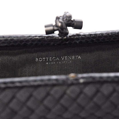 Bottega Veneta Satin Ayers Intreccio Impero Stretch Knot Clutch Black 5 of 7