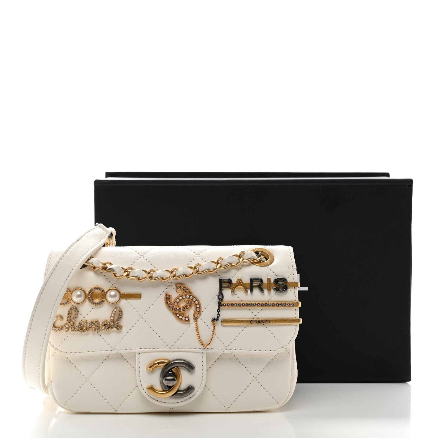 Chanel Lambskin Quilted Mini Coco Clips Flap White 11 of 11