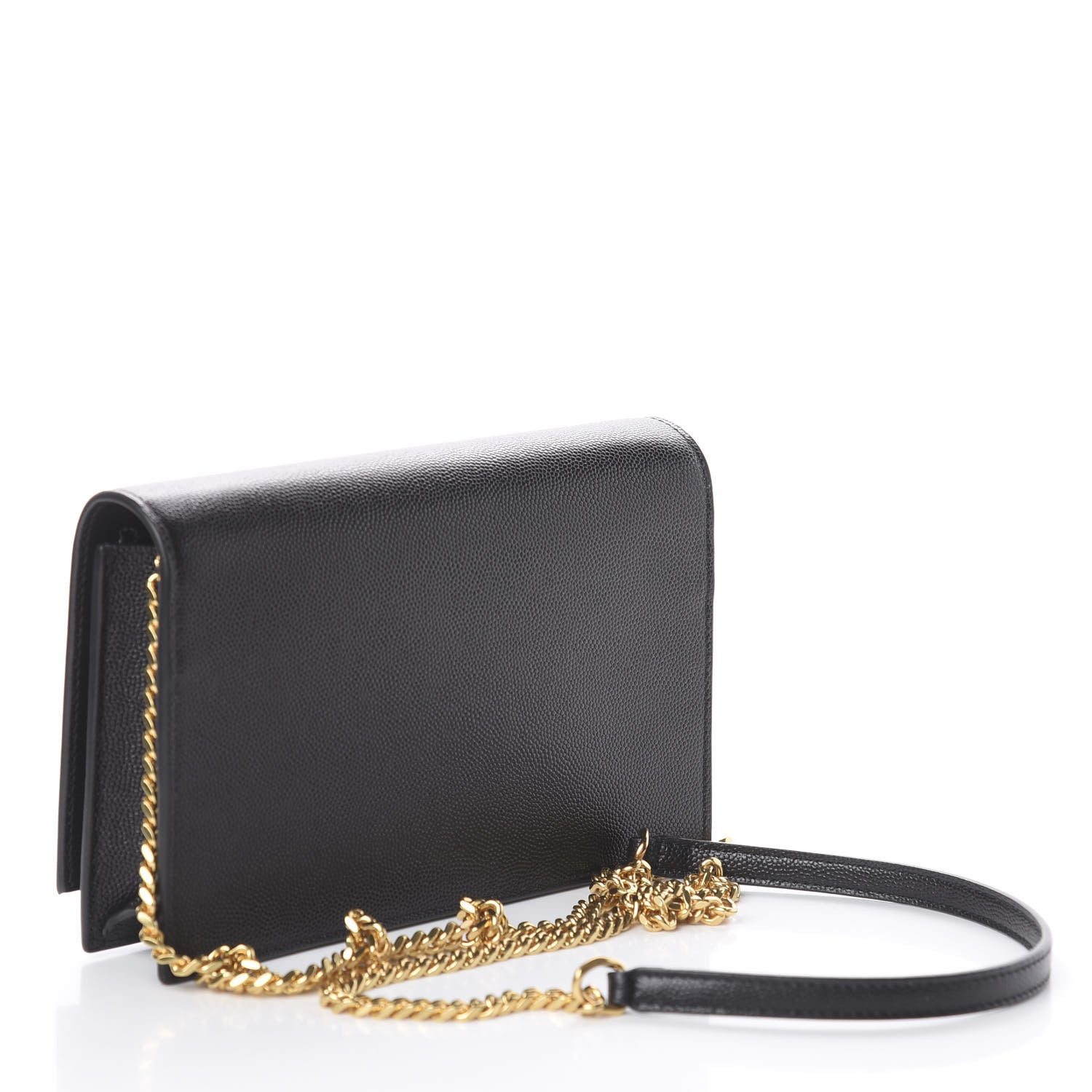 Saint Laurent Grain De Poudre Classic Monogram Kate Tassel Chain Wallet Black 2 of 7