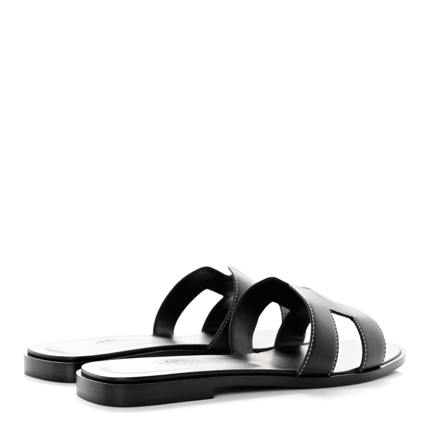 Box Calfskin Oran Sandals 38 Black