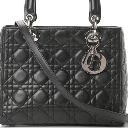 Christian Dior Lambskin Cannage Medium Lady Dior Black 8 of 15