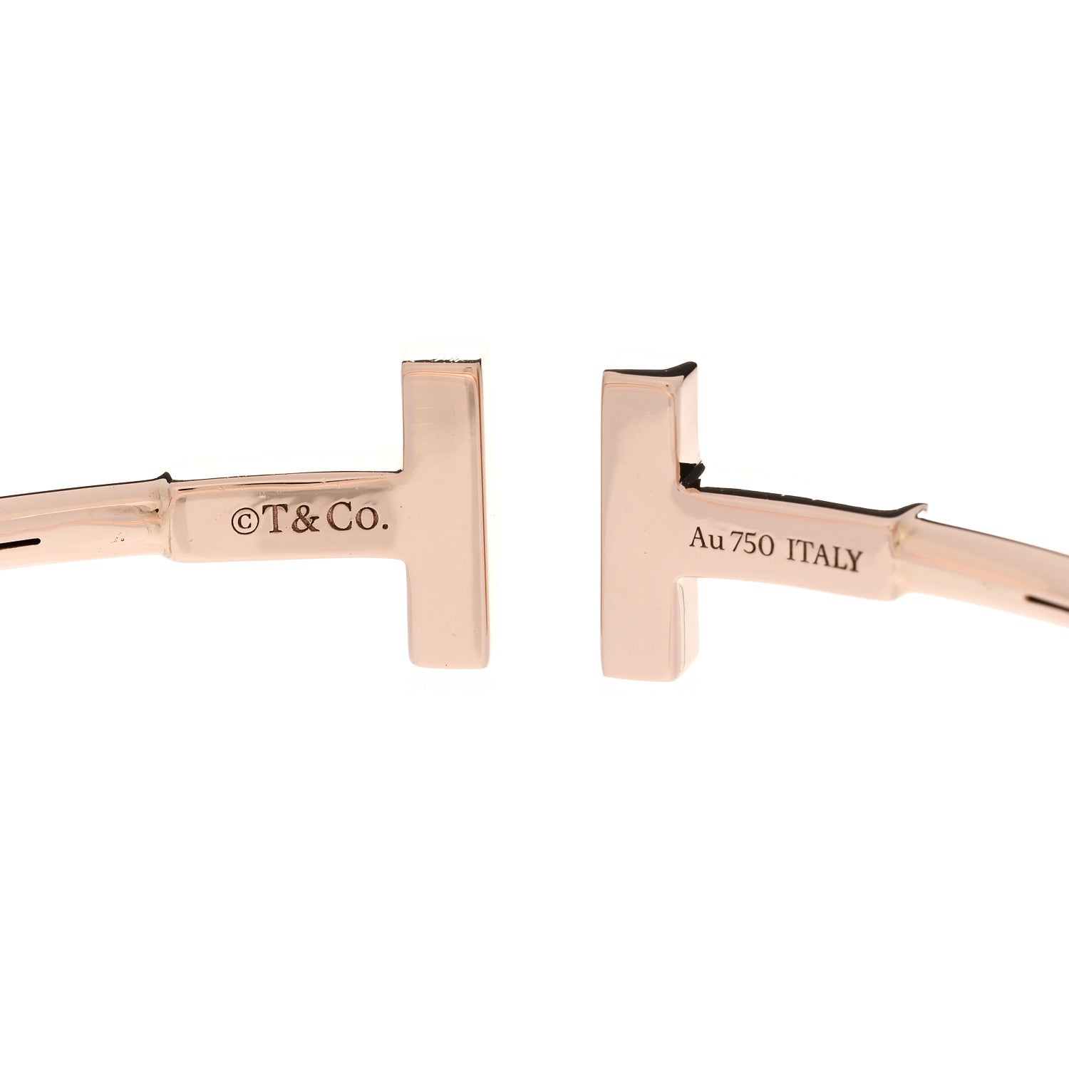 Tiffany 18K Rose Gold Mother of Pearl T Wire Bracelet 3 of 3