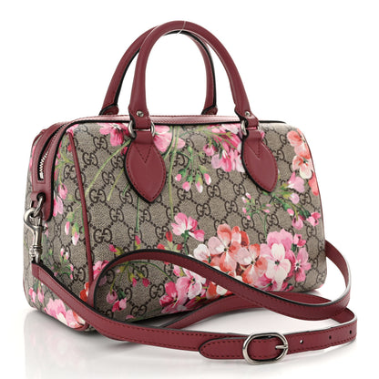 Gucci GG Supreme Monogram Blooms Small Boston Beige Multicolor Dry Rose 3 of 11
