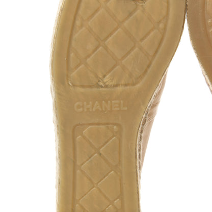 Chanel Lambskin CC Espadrilles 39 Beige Black 7 of 10