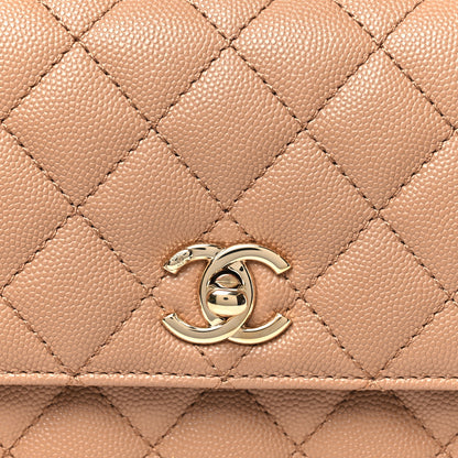 Chanel Caviar Quilted Mini Coco Handle Flap Beige 8 of 11