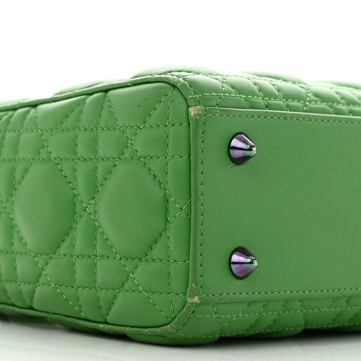 Lambskin Cannage Small Lady Dior Bright Green