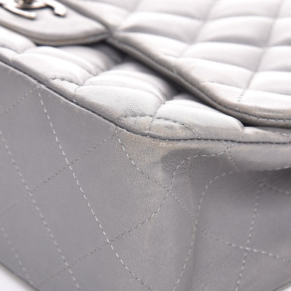 Chanel Lambskin Quilted Jumbo Single Flap Grey 12 of 14