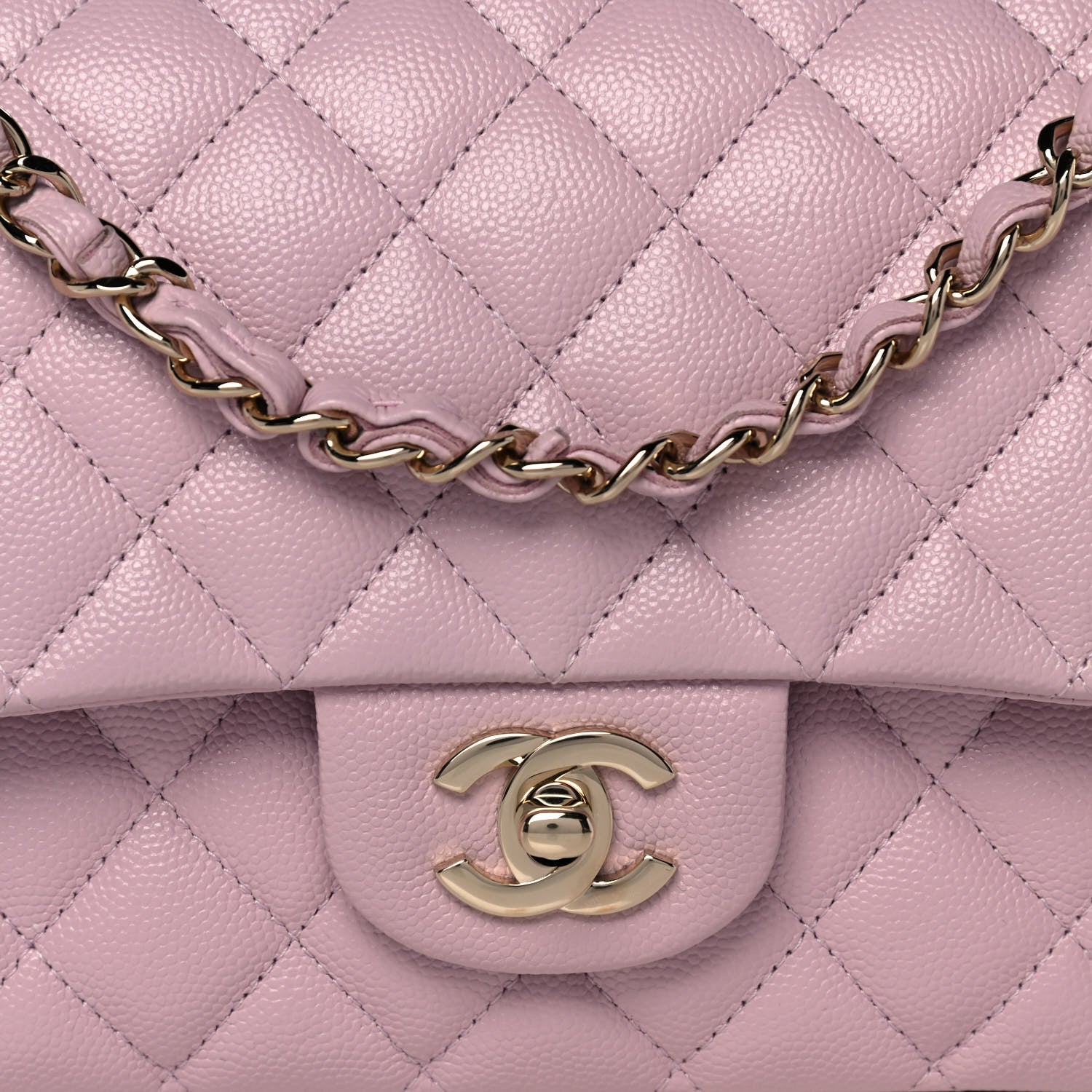 Chanel Caviar Quilted Medium Double Flap Light Pink 9 of 12