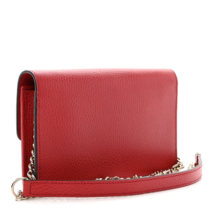 Gucci Dollar Calfskin Interlocking G Chain Wallet Red 3 of 13