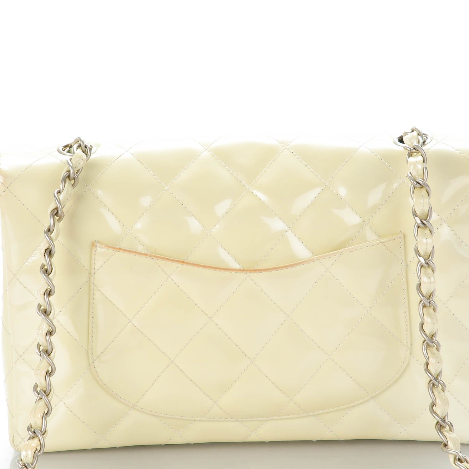 Chanel Patent Quilted Medium Single Flap Pearl 11 of 11