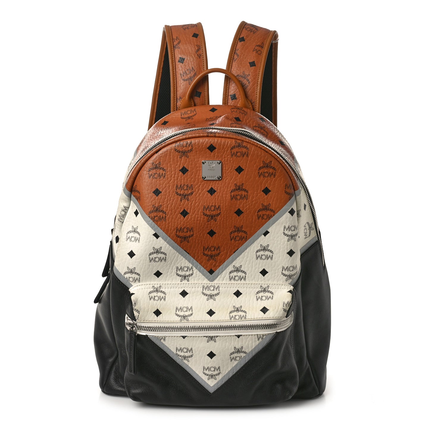 Visetos Chevron Medium Colorblock Stark Backpack Cognac