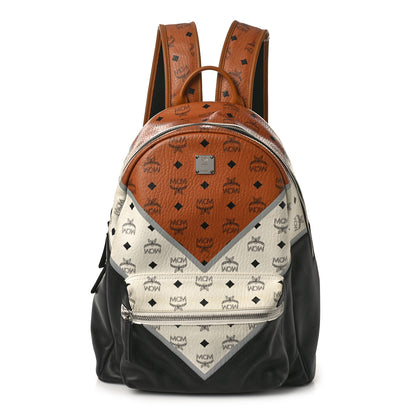 MCM Visetos Chevron Medium Colorblock Stark Backpack Cognac 1 of 11