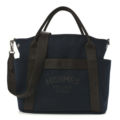 Hermes Toile Sac De Pansage Groom Bleu Navy Feu 1 of 14