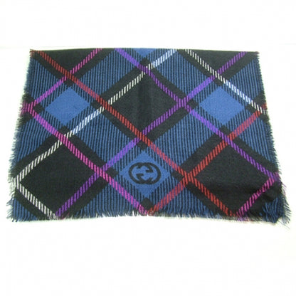 Gucci Wool Diamond Pattern Scarf Blue/Black 1 of 6