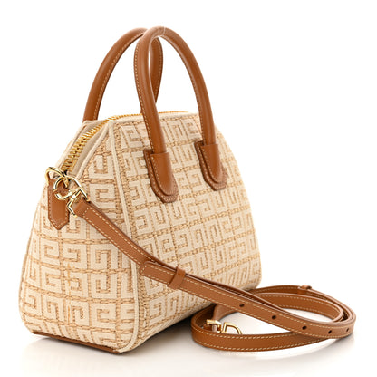 Givenchy Raffia Jacquard Fabric 4G Mini Antigona Beige 3 of 15