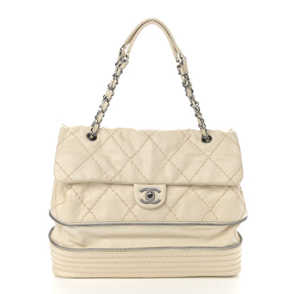 Chanel Calfskin Stitched Large Expandable Flap Bag White 3 of 11