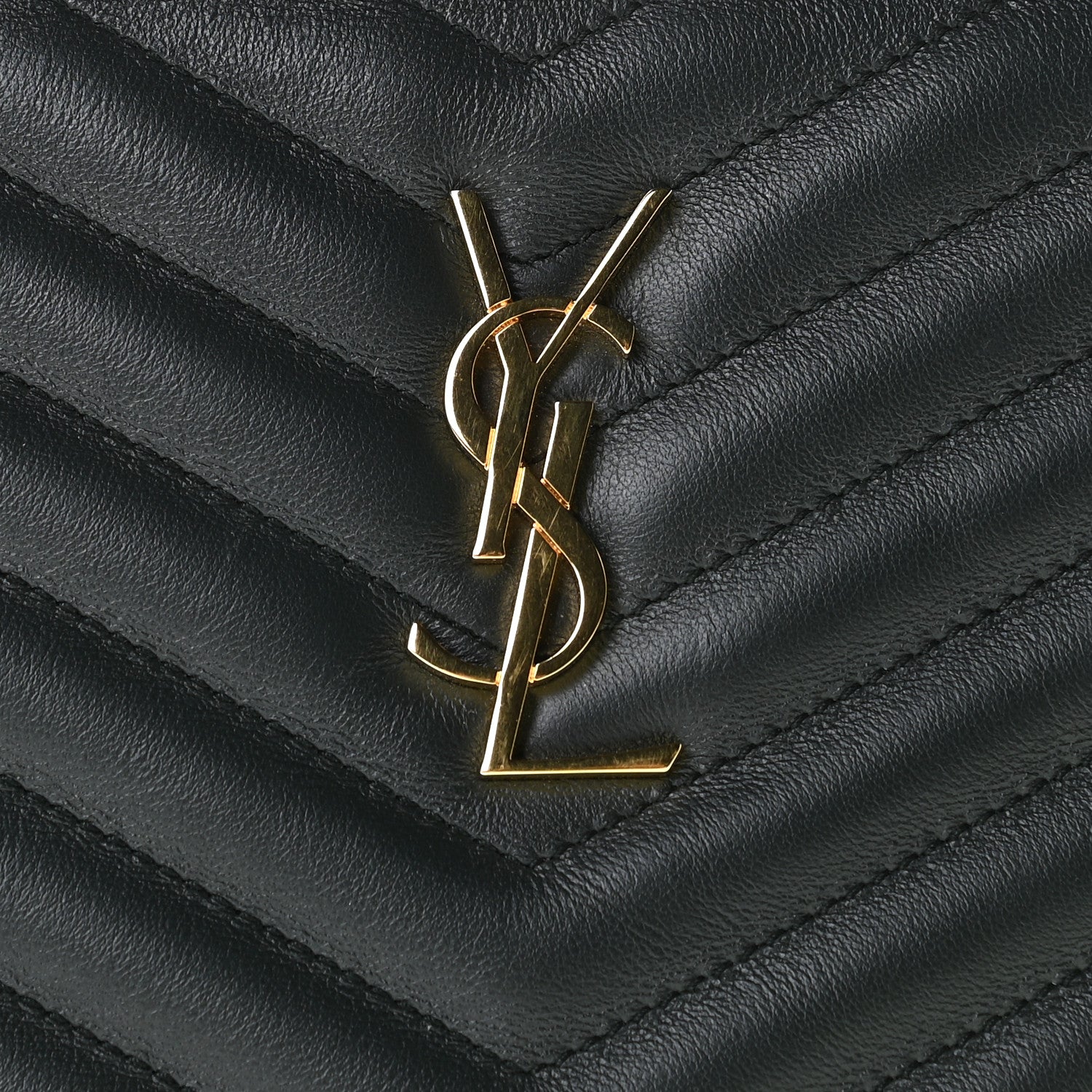 Saint Laurent Calfskin Matelasse Chevron Monogram A5 Wristlet Black 8 of 10