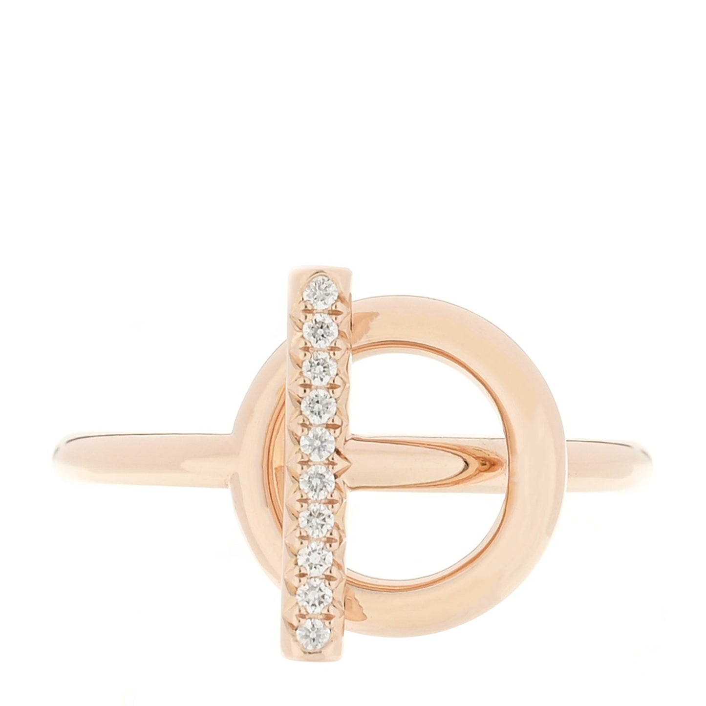 18K Rose Gold Diamond PM Echappee Ring 56 7.75