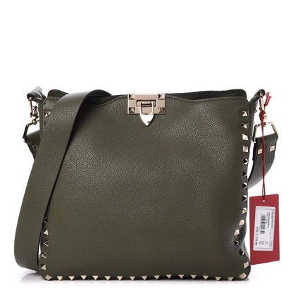 Valentino Garavani Pebbled Calfskin Small Rockstud Flip-Lock Messenger Bag Oasis 1 of 8
