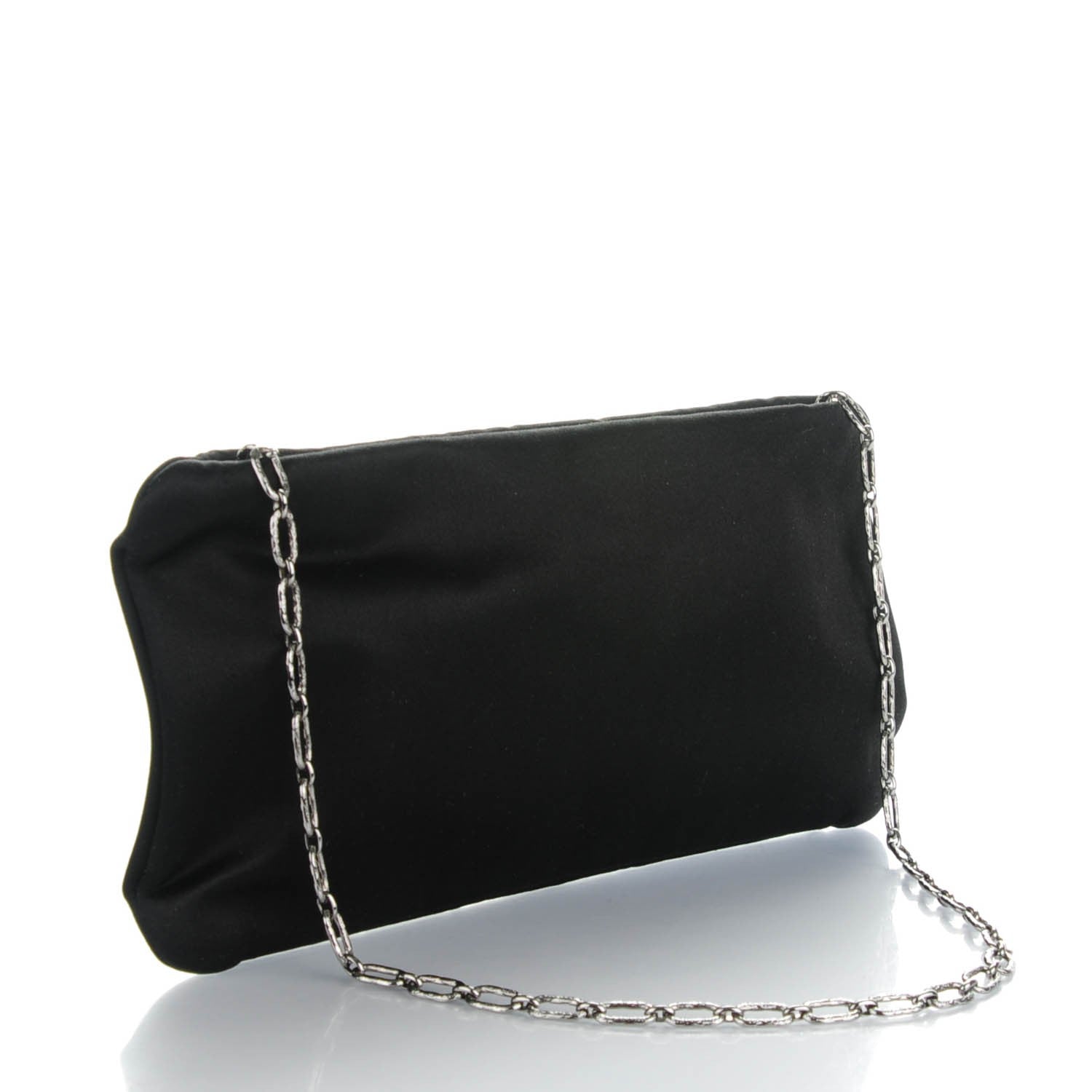 Chanel Satin Diamante Evening Clutch Bag Black 3 of 7