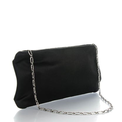 Chanel Satin Diamante Evening Clutch Bag Black 3 of 7